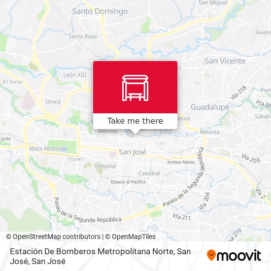 Mapa de Estación De Bomberos Metropolitana Norte, San José