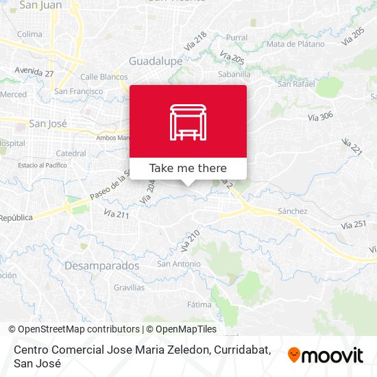 Mapa de Centro Comercial Jose Maria Zeledon, Curridabat