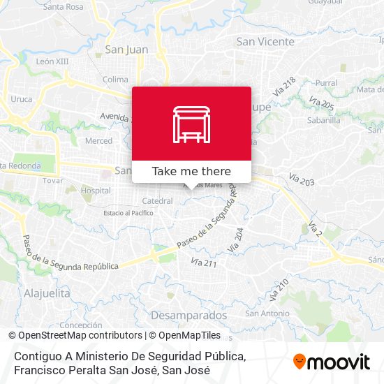 Contiguo A Ministerio De Seguridad Pública, Francisco Peralta San José map