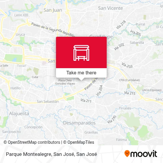 Parque Montealegre, San José map