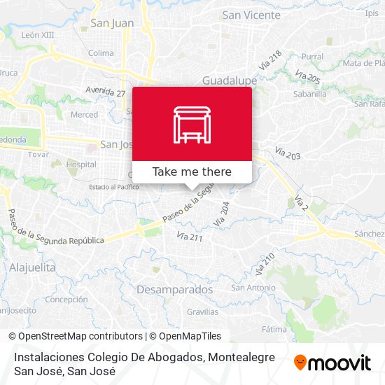 Mapa de Instalaciones Colegio De Abogados, Montealegre San José