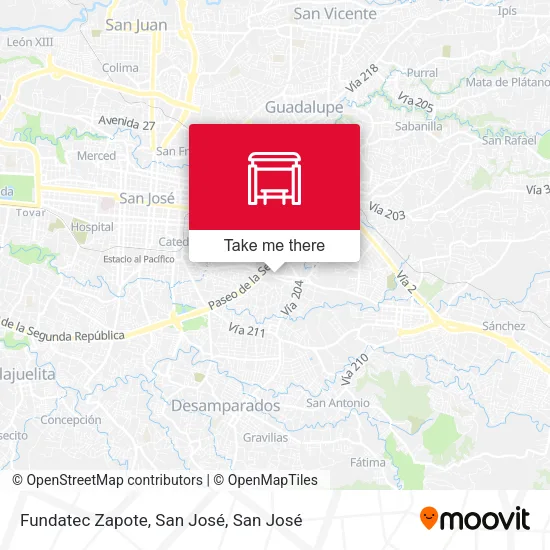 Mapa de Fundatec Zapote, San José