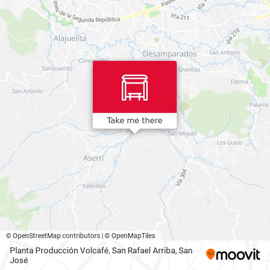 Mapa de Planta Producción Volcafé, San Rafael Arriba