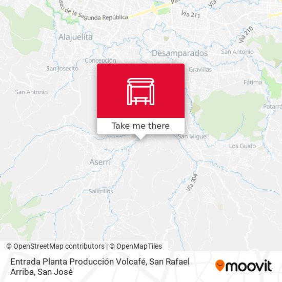 Entrada Planta Producción Volcafé, San Rafael Arriba map