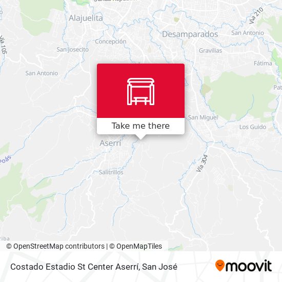 Costado Estadio St Center Aserrí map