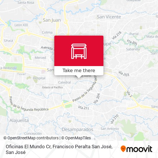 Mapa de Oficinas El Mundo Cr, Francisco Peralta San José
