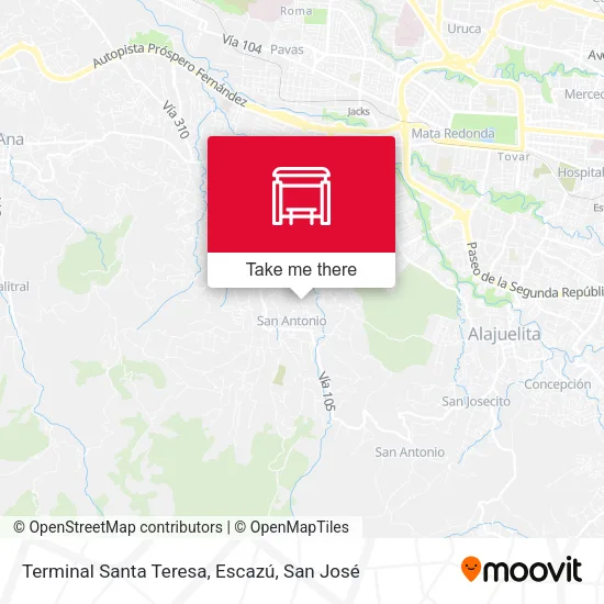 Terminal Santa Teresa, Escazú map