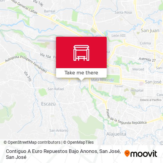 Contiguo A Euro Repuestos Bajo Anonos, San José map