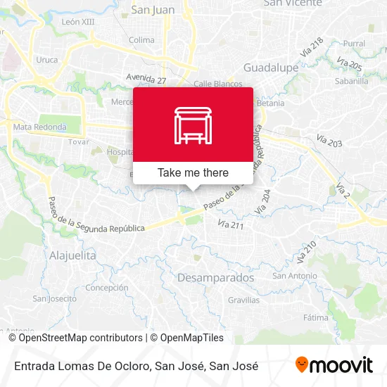 Mapa de Entrada Lomas De Ocloro, San José
