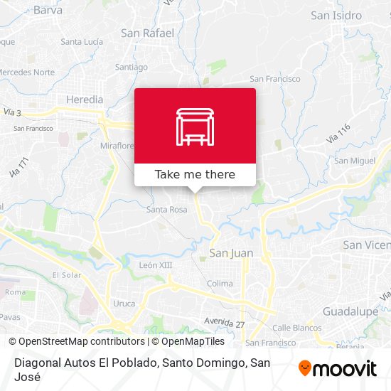 Mapa de Diagonal Autos El Poblado, Santo Domingo