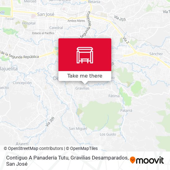 Contiguo A Panadería Tutu, Gravilias Desamparados map