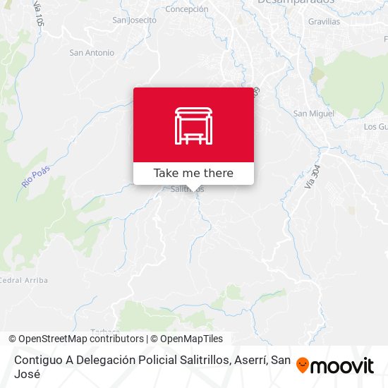 Contiguo A Delegación Policial Salitrillos, Aserrí map