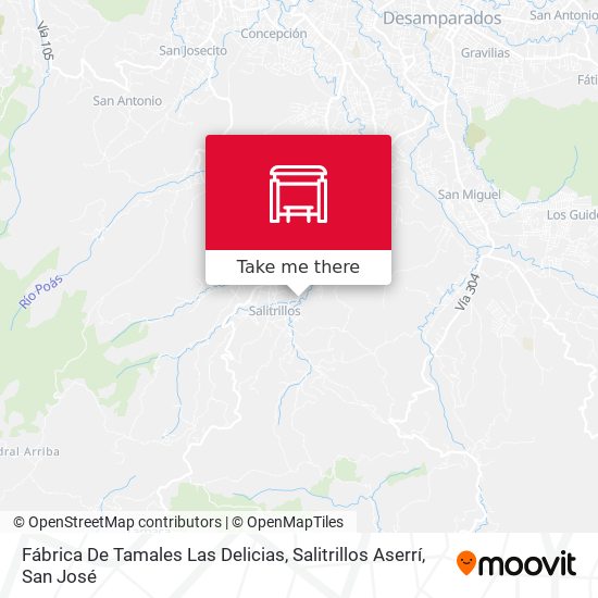 Mapa de Fábrica De Tamales Las Delicias, Salitrillos Aserrí