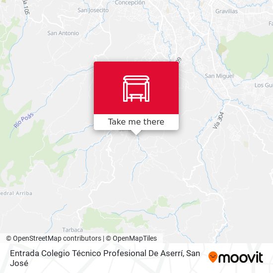 Mapa de Entrada Colegio Técnico Profesional De Aserrí