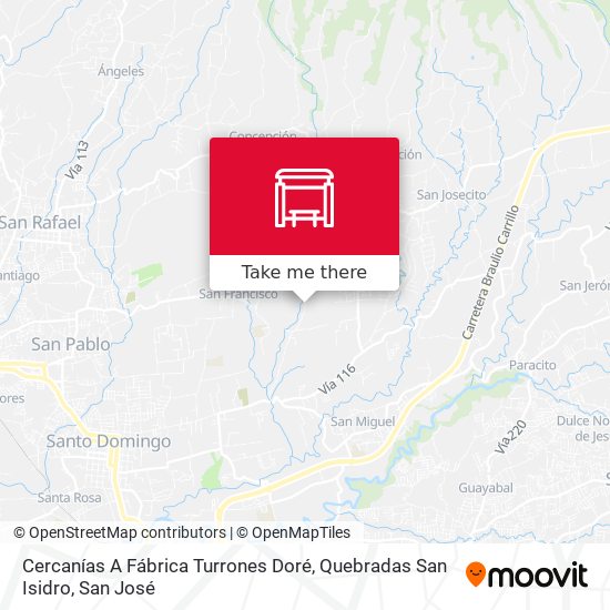 Cercanías A Fábrica Turrones Doré, Quebradas San Isidro map
