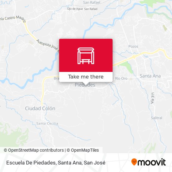 Escuela De Piedades, Santa Ana map