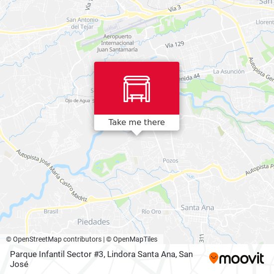 Parque Infantil Sector #3, Lindora Santa Ana map