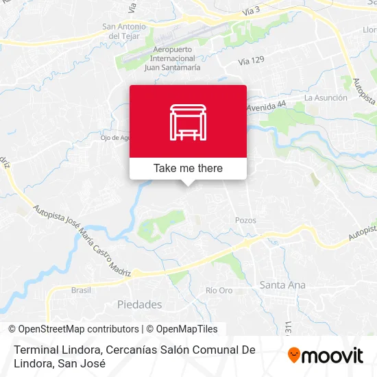 Terminal Lindora, Cercanías Salón Comunal De Lindora map