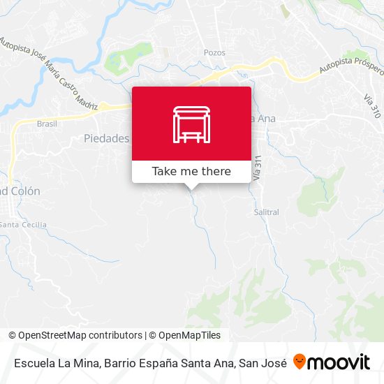 Escuela La Mina, Barrio España Santa Ana map