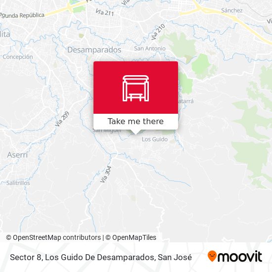 Mapa de Sector 8, Los Guido De Desamparados