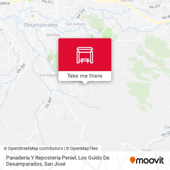 Panadería Y Repostería Peniel, Los Guido De Desamparados map