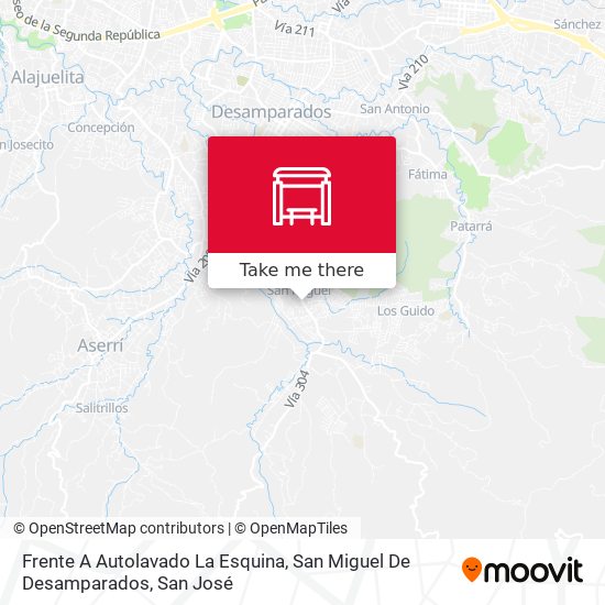 Frente A Autolavado La Esquina, San Miguel De Desamparados map