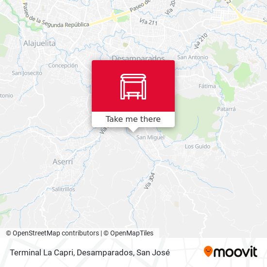 Terminal La Capri, Desamparados map