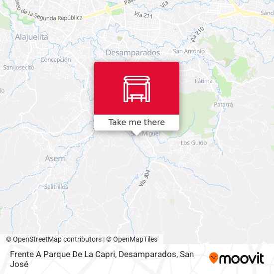 Frente A Parque De La Capri, Desamparados map