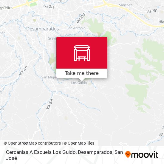 Cercanías A Escuela Los Guido, Desamparados map