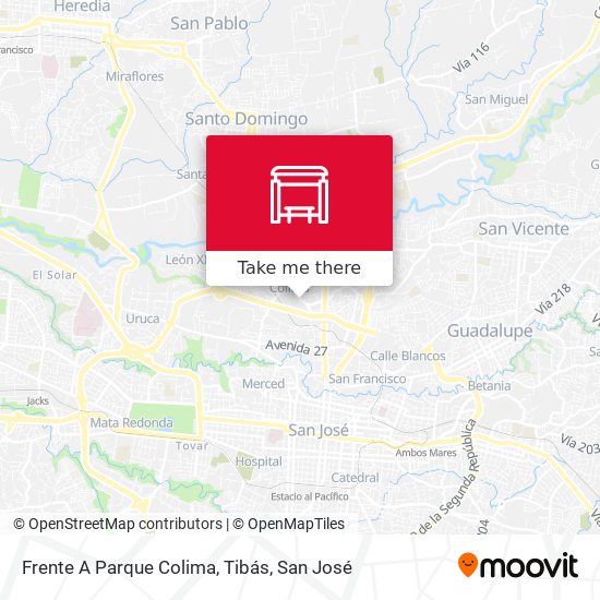 Frente A Parque Colima, Tibás map