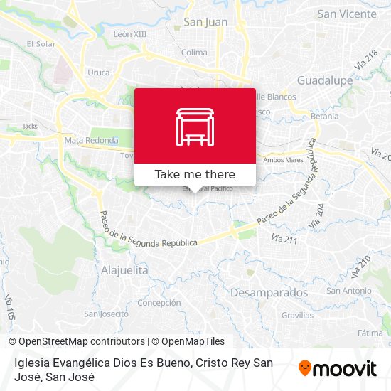 Iglesia Evangélica Dios Es Bueno, Cristo Rey San José map