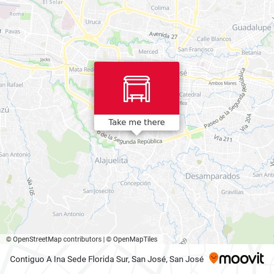 Contiguo A Ina Sede Florida Sur, San José map