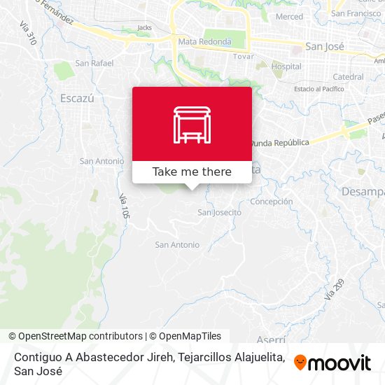 Mapa de Contiguo A Abastecedor Jireh, Tejarcillos Alajuelita