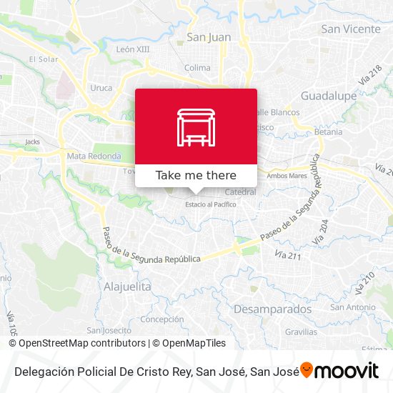 Delegación Policial De Cristo Rey, San José map
