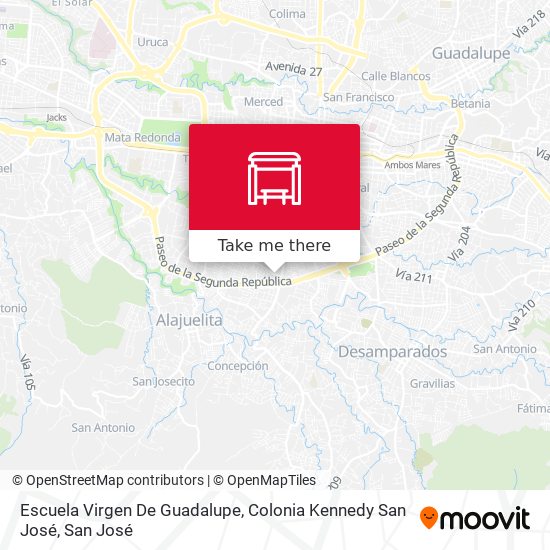 Mapa de Escuela Virgen De Guadalupe, Colonia Kennedy San José