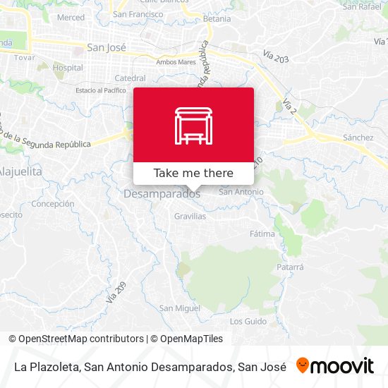 Mapa de La Plazoleta, San Antonio Desamparados