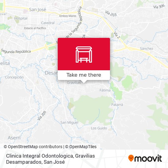 Mapa de Clinica Integral Odontologica, Gravilias Desamparados