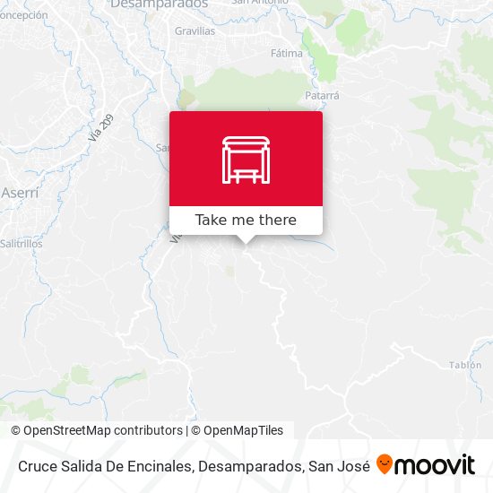Mapa de Cruce Salida De Encinales, Desamparados