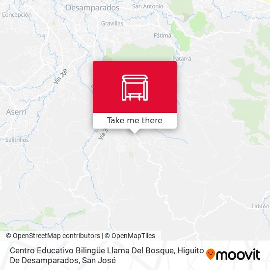 Centro Educativo Bilingüe Llama Del Bosque, Higuito De Desamparados map