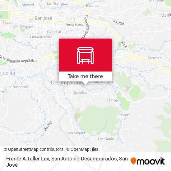 Mapa de Frente A Taller Lex, San Antonio Desamparados