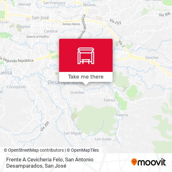 Frente A Cevichería Felo, San Antonio Desamparados map