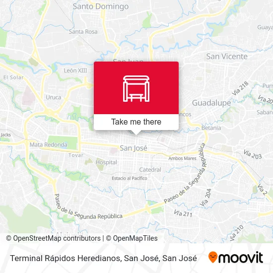 Terminal Rápidos Heredianos, San José map