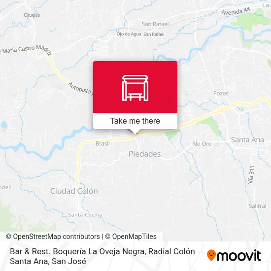 Mapa de Bar & Rest. Boquería La Oveja Negra, Radial Colón Santa Ana
