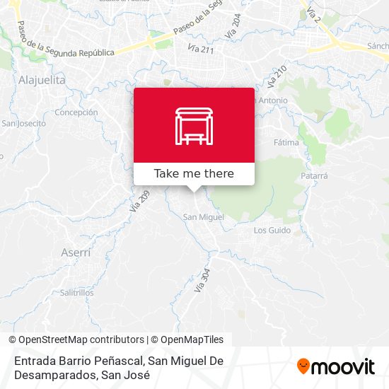 Entrada Barrio Peñascal, San Miguel De Desamparados map