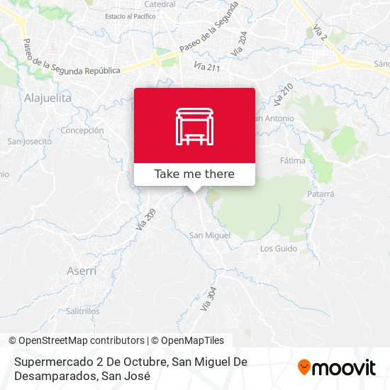 Mapa de Supermercado 2 De Octubre, San Miguel De Desamparados