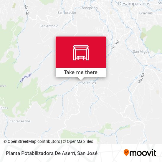 Planta Potabilizadora De Aserrí map