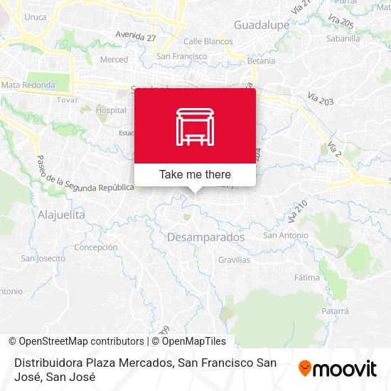 Mapa de Distribuidora Plaza Mercados, San Francisco San José