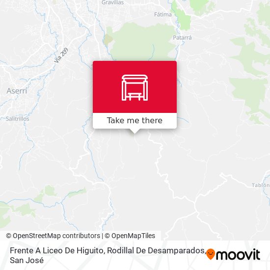 Frente A Liceo De Higuito, Rodillal De Desamparados map