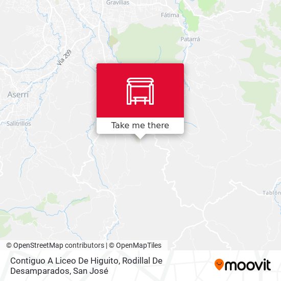 Contiguo A Liceo De Higuito, Rodillal De Desamparados map