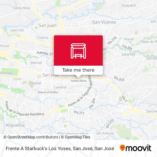 Frente A Starbuck's Los Yoses, San José map